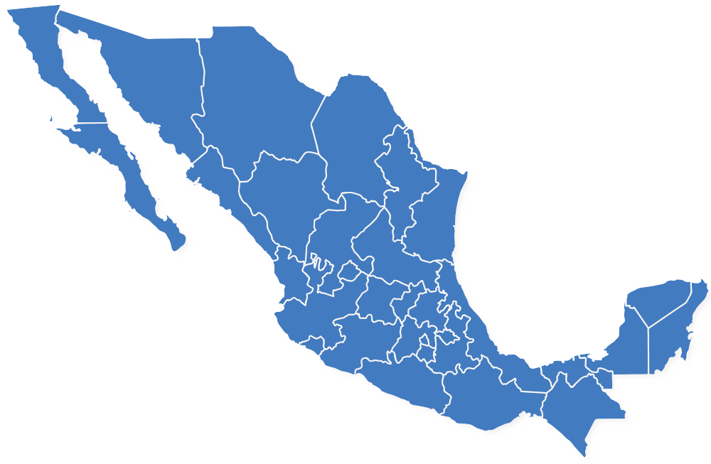 Mapa de México con división política
